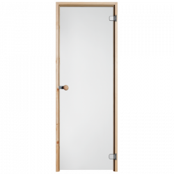 Vihtan dvere do sauny Limited, celosklenené číre 7X19, rám borovica
