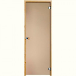 Vihtan dvere do sauny Limited celosklenené bronz 7x19, rám borovica